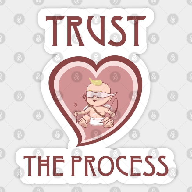 Cupid Trust the Process Sticker by Scrabbly Doodles